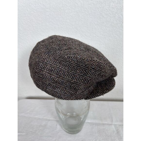 VINTAGE 100% WOOL HAND WOVEN HARRIS TWEED FLAT CAP - Picture 4 of 8